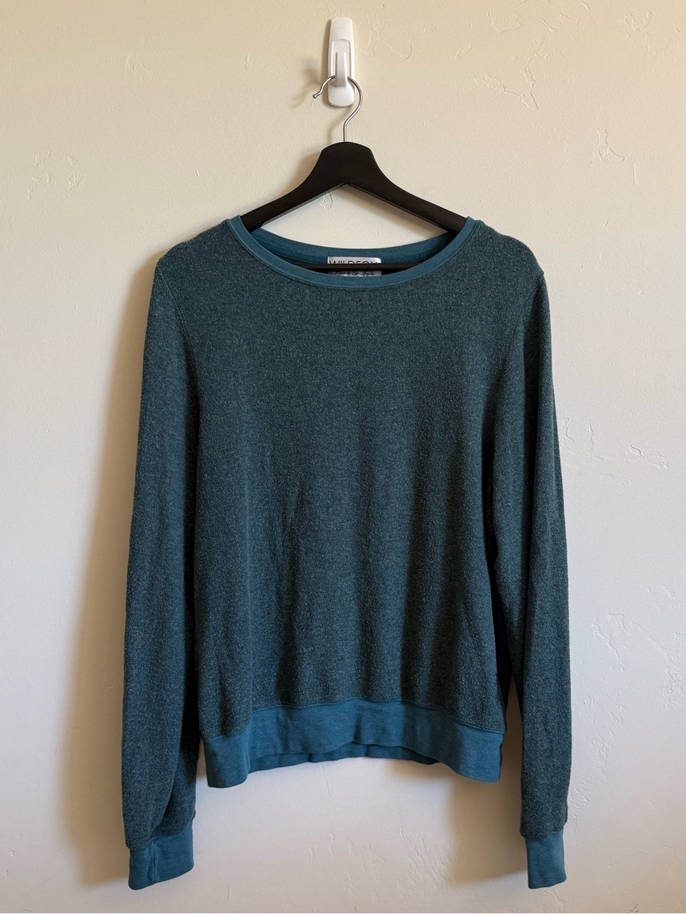 Wildfox Teal Cozy Knit Pullover Sweater Top